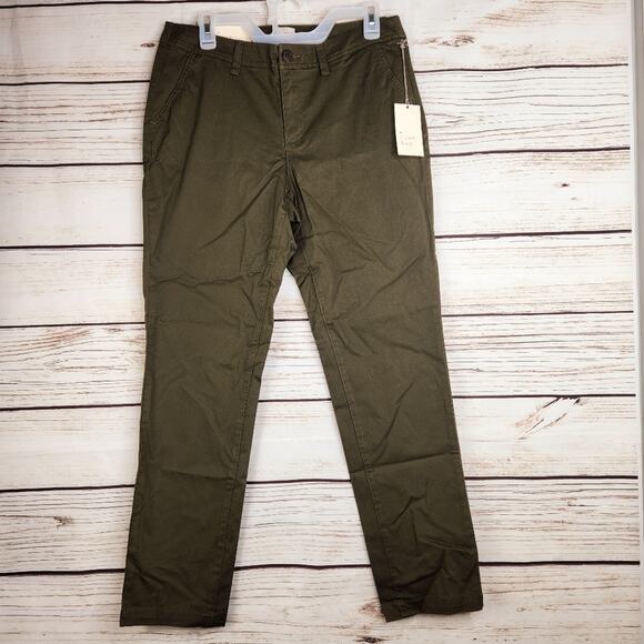 A New Day Mid Rise Slim Hip Olive Size 8/R Dress Pants NWT Casual Date Night - Picture 2 of 8